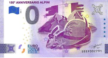 0 Euro biljet Italië 2022 - 150 Anniversario Alpini I