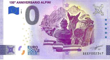 0 Euro biljet Italië 2022 - 150 Anniversario Alpini II