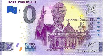 0 Euro biljet Vaticaan 2022 - Pope John Paul II