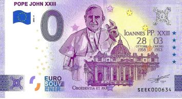 0 Euro biljet Vaticaan 2022 - Pope John XXIII
