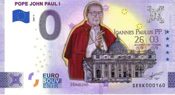 0 Euro biljet Vaticaan 2022 - Pope John Paul I KLEUR