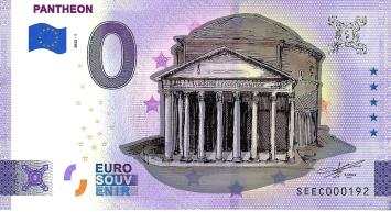 0 Euro biljet Italië 2022 - Pantheon KLEUR