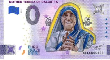 0 Euro biljet Italië 2022 - Mother Teresa of Calcutta KLEUR