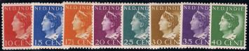 Nederlands Indië NVPH nr. 274/281 Koningin Wilhelmina Konijnenburg 1941 postfris