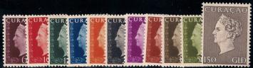 Curaçao NVPH nr. 185/195 Koningin Wilhelmina Hartz 1948 postfris