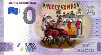 0 Euro biljet Italië 2021 - Merry Christmas KLEUR