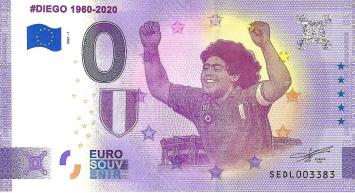 0 Euro biljet Italië 2021 - Diego ANNIVERSARY