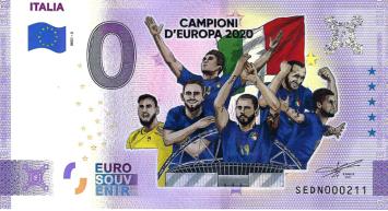 0 Euro biljet Italië 2021 - Italia Campioni II KLEUR