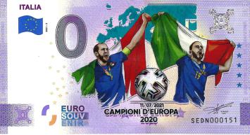 0 Euro biljet Italië 2021 - Italia Campioni III KLEUR
