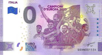 0 Euro biljet Italië 2021 - Italia Campioni II