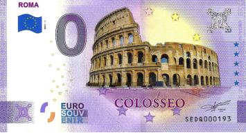 0 Euro biljet Italië 2021 - Roma Colosseo KLEUR