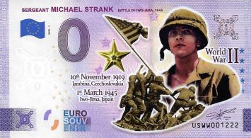 0 Euro biljet USA 2023 - Sergeant Michael Strank KLEUR