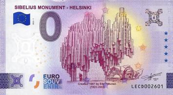 0 Euro biljet Finland 2023 - Sibelius Monument - Helsinki