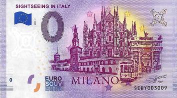 0 Euro biljet Italië 2020 - Sightseeing in Italy Milan