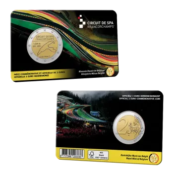 Coincard met 2 euro 2025 Circuit van Spa-Francorchamps FR versie