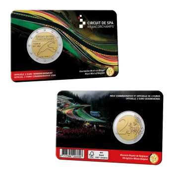 Coincard met 2 euro 2025 Circuit van Spa-Francorchamps NL versie