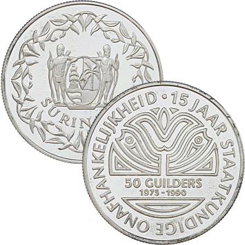 50 gulden 1990 15 jaar Onafhankelijkheid Proof