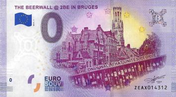 0 Euro biljet België 2019 - The Beerwall @2BE in Bruges