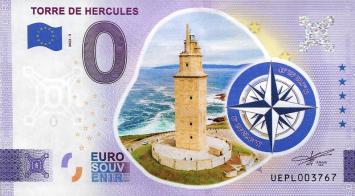0 Euro biljet Spanje 2022 - Torre de Hercules KLEUR