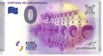 0 Euro biljet Frankrijk 2015 - Château de Chenonceau