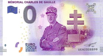 0 Euro biljet Frankrijk 2018 - Memorial Charles de Gaulle