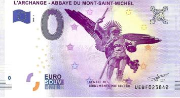 0 Euro biljet Frankrijk 2017 - l'Archange Abbaye du Mont-Saint-Michel