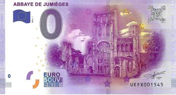 0 Euro biljet Frankrijk 2016 - Abbaye de Jumièges