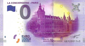 0 Euro biljet Frankrijk 2017 - La Conciergerie Paris