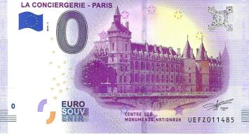 0 Euro biljet Frankrijk 2019 - La Conciergerie Paris