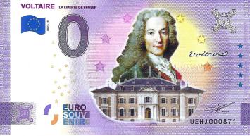 0 Euro biljet Frankrijk 2021 - Voltaire La Liberté de Penser KLEUR