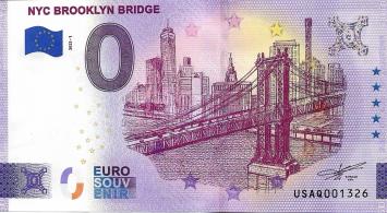 0 Euro biljet USA 2023 - NYC Brooklyn Bridge