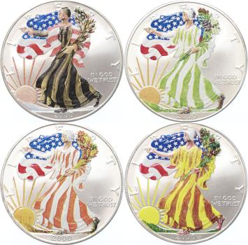 USA Eagle 2000 Four Seasons 4 x 1 ounce silver