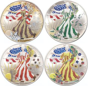 USA Eagle 2001 Four Seasons 4 x 1 ounce silver