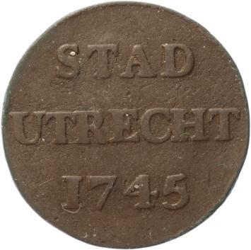 Utrecht-stad Duit 1745