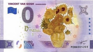 0 Euro biljet Nederland 2022 - Vincent van Gogh III Zonnebloemen (editie 2023) KLEUR