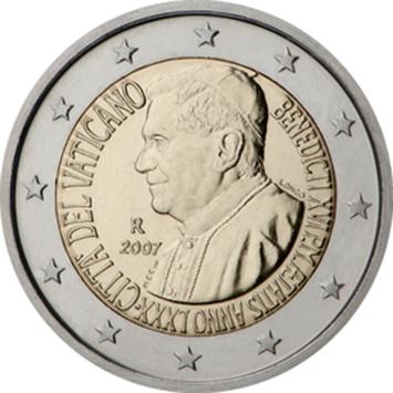 Vaticaan 2 Euro 2007 Paus Benedictus BU