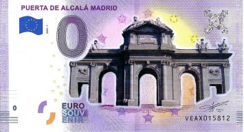 0 Euro biljet Spanje 2020 - Puerta de Alcala Madrid KLEUR