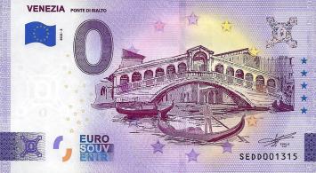 0 Euro biljet Italië 2023 - Venezia - Ponte di Rialto