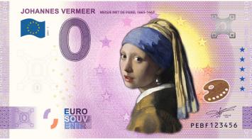 0 Euro biljet Nederland 2021 - Vermeer Meisje met de Parel KLEUR
