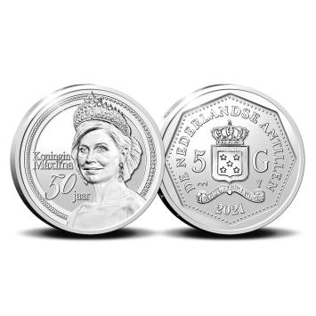 5 Gulden 2021 Koningin Máxima 50 jaar Nederlandse Antillen Proof