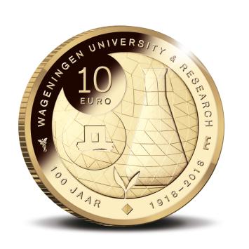 Wageningen Universiteit 10 euro goud 2018 herdenkingsmunt proof