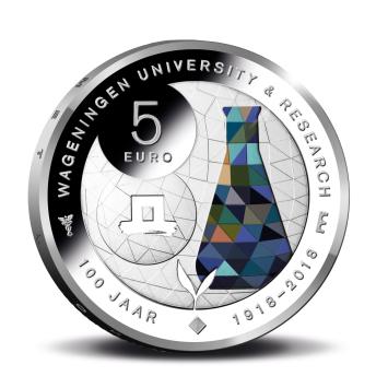 Wageningen Universiteit Vijfje 2018 Kleurset herdenkingsmunten proof