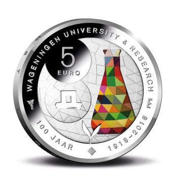 Wageningen Universiteit Vijfje 2018 Kleurset herdenkingsmunten proof