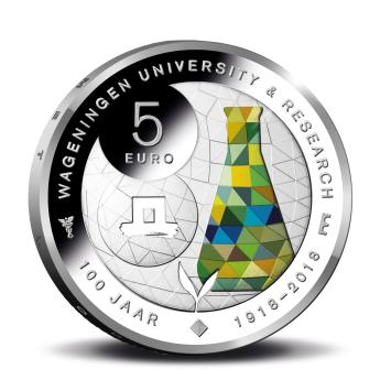 Wageningen Universiteit Vijfje 2018 Kleurset herdenkingsmunten proof