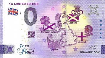 0 Pound biljet Engeland 2021 - Zero Pound