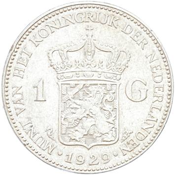 Nederland 1 gulden zilver Wilhelmina 100 ex.