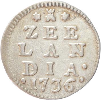 Zeeland Dubbele wapenstuiver 1736