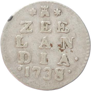 Zeeland Dubbele wapenstuiver 1738/37