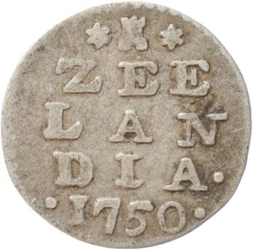 Zeeland Dubbele wapenstuiver 1750